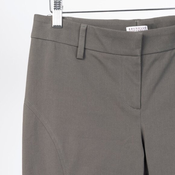 Brunello Cucinelli Grey Cotton-Twill Skinny Pants - Picture 4 of 11